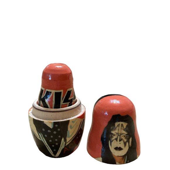 Matryoshka Russian KISS Nesting Dolls Painted Wood Vintage - Picture 8 of 11